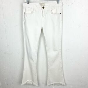 Current/Elliott Womens Flip Flop Denim Jeans Distressed Hem Relaxed Bootcut 26